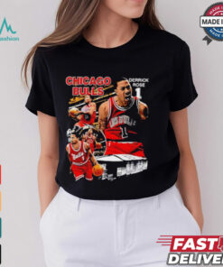 Official Derrick Rose no 1 Chicago Bulls basketball graphic shirt