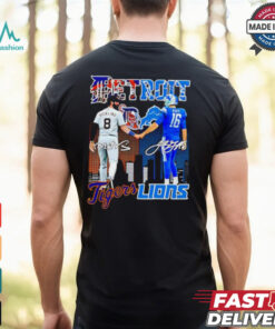 Official Detroit Tigers Vierling and Detroit Lions Goff city skyline shirt