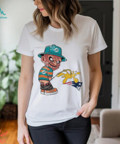 Official Freddy Krueger Miami Dolphins Piss On New England Patriots Halloween 2024 NFL Shirt