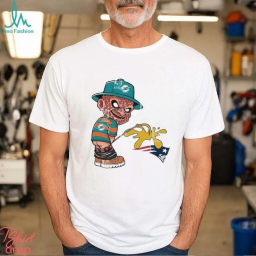 Official Freddy Krueger Miami Dolphins Piss On New England Patriots Halloween 2024 NFL Shirt