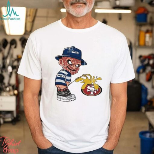 Official Freddy Krueger Seattle Seahawks Piss On San Francisco 49ers Halloween NFL 2024 Shirt