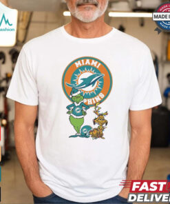 Official Grinch And Max Miami Dolphins Merry Christmas 2024 Shirt