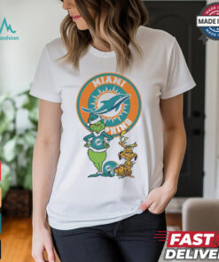 Official Grinch And Max Miami Dolphins Merry Christmas 2024 Shirt