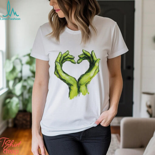 Official Grinch Green Hands Heart Art T Shirt