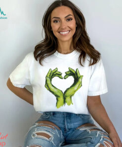 Official Grinch Green Hands Heart Art T Shirt