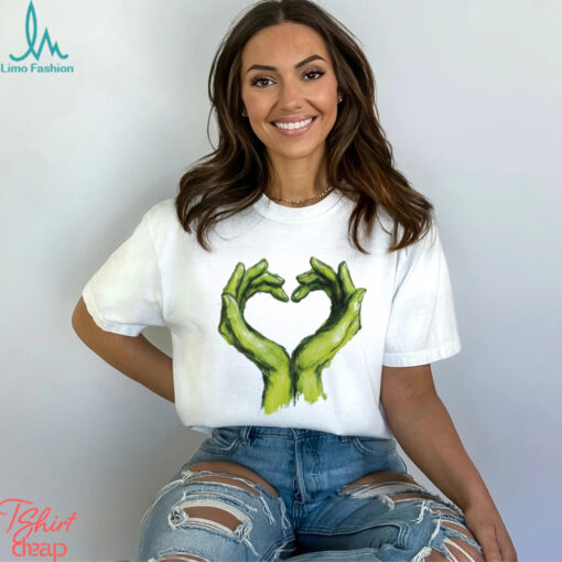 Official Grinch Green Hands Heart Art T Shirt