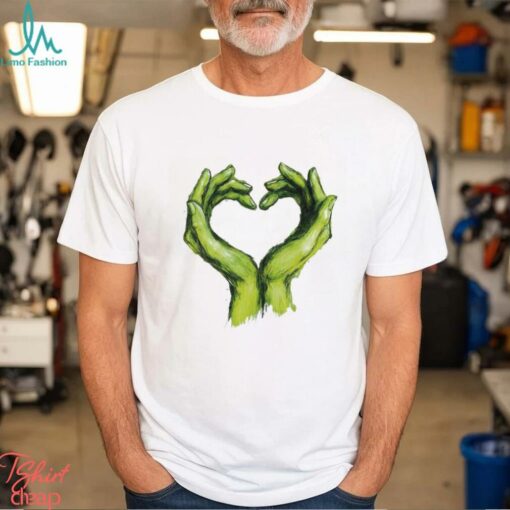 Official Grinch Green Hands Heart Art T Shirt