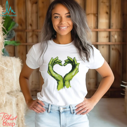 Official Grinch Green Hands Heart Art T Shirt