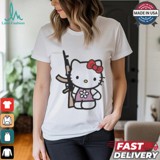 Official Hello Kitty With Gun AK 47 T Shirt