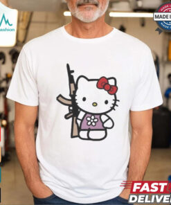 Official Hello Kitty With Gun AK 47 T Shirt