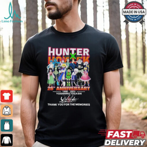 Official Hunter x Hunter 26th Anniversary 1998 2024 Yoshihiro Togashi Thank You For The Memories Signature Shirt