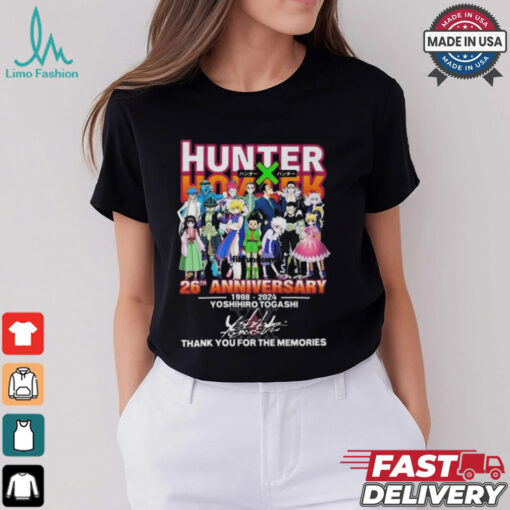 Official Hunter x Hunter 26th Anniversary 1998 2024 Yoshihiro Togashi Thank You For The Memories Signature Shirt