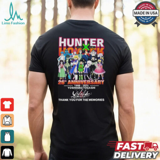 Official Hunter x Hunter 26th Anniversary 1998 2024 Yoshihiro Togashi Thank You For The Memories Signature Shirt