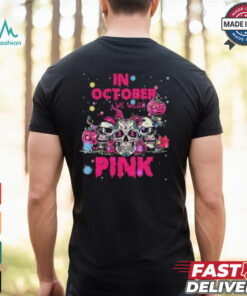 Official In October We Wear Pink Skull Breast Cancer 2024 T shirt