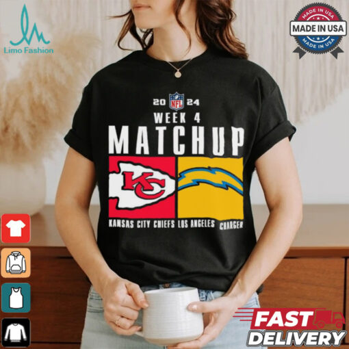 Official Kansas City Chiefs Vs. Los Angeles Charger 2024 Nfl Week 4 Matchup T Shirt