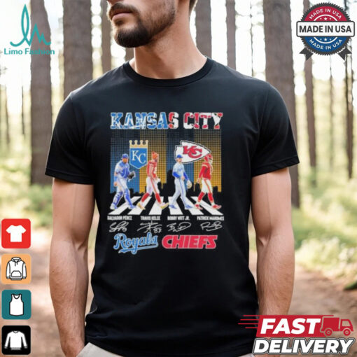Official Kansas City Chiefs X Kansas City Royals Abbey Road Signatures Shirt
