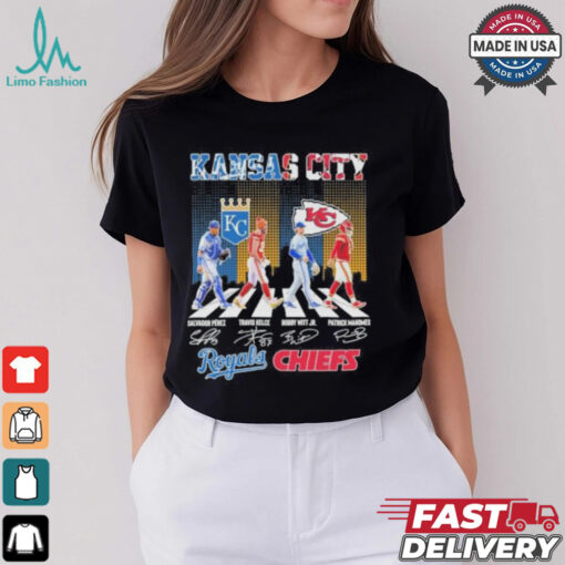 Official Kansas City Chiefs X Kansas City Royals Abbey Road Signatures Shirt