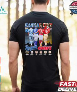 Official Kansas City Royals Brett, Perez X Kansas City Chiefs Mahomes, Dawson Signatures Shirt