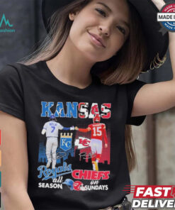 Official Kansas City Royals On Days All Season Kansas City Chiefs On Sundays T Shirt