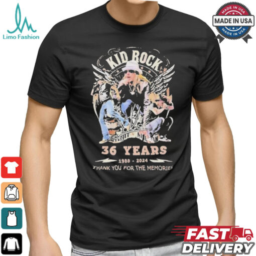 Official Kid Rock 32 Years 1988 2024 Thank You For The Memories T Shirt