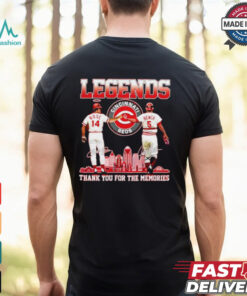 Official Legends Reds Pete Rose Johnny Bench thank you for the memories shirt