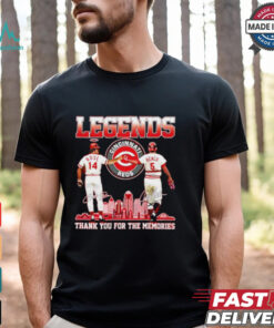 Official Legends Reds Pete Rose Johnny Bench thank you for the memories shirt