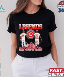 Official Legends Reds Pete Rose Johnny Bench thank you for the memories shirt