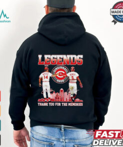Official Legends Reds Pete Rose Johnny Bench thank you for the memories shirt