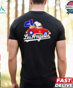 Official Los Angeles Dodgers Peanuts Drive a Car T shirt