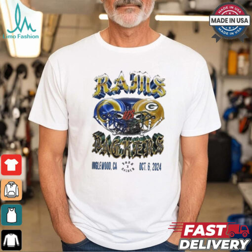 Official Los Angeles Rams vs Green Bay Packers Inglewood, CA October 6, 2024 Matchup NFL t shirt
