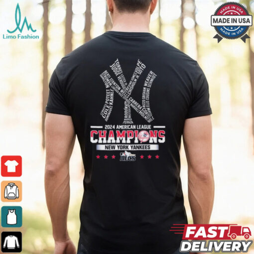 Official MLB ALCS 2024 American League Champions New York Yankees Players’ Name t shirt