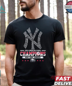 Official MLB ALCS 2024 American League Champions New York Yankees Players’ Name t shirt