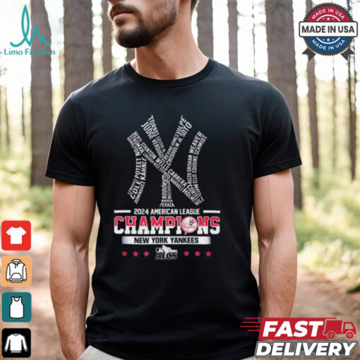 Official MLB ALCS 2024 American League Champions New York Yankees Players’ Name t shirt