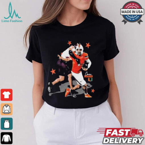 Official Miami Hurricanes Cam Ward 1 NCAA Player Graphic t shirt