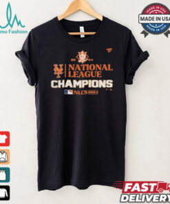 Official New York Mets 2024 NLCS National League Champions Locker Room Logo Tee Shirt