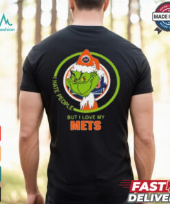 Official New York Mets MLB Christmas Grinch I Hate People But I Love My Favorite 2024 Shirt