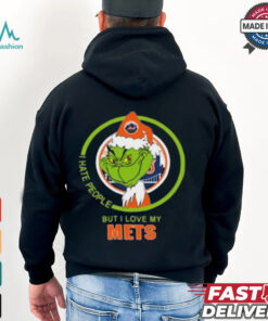 Official New York Mets MLB Christmas Grinch I Hate People But I Love My Favorite 2024 Shirt