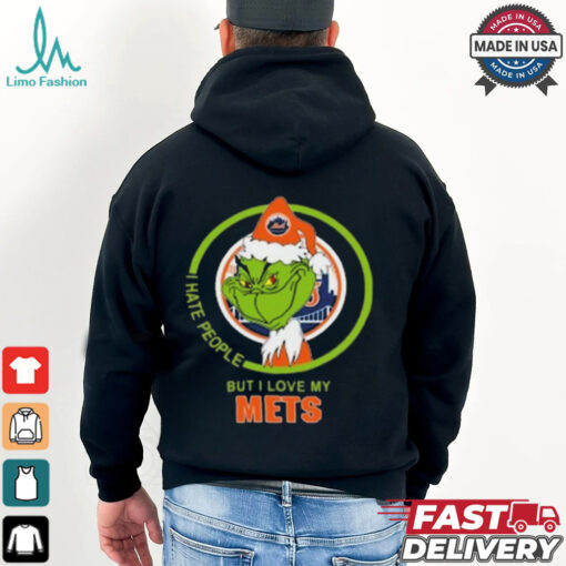 Official New York Mets MLB Christmas Grinch I Hate People But I Love My Favorite 2024 Shirt