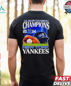 Official New York Yankees NL East Champions we own the ear helmet shirt