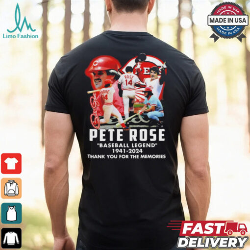 Official Pete Rose Baseball Legend 1941 2024 Thank You For The Memories T Shirt