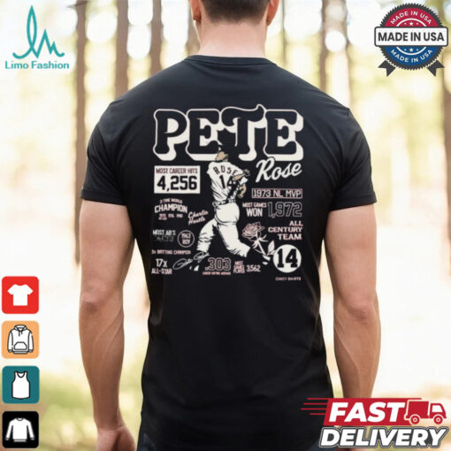 Official Pete Rose Career Stats Player Baseball Shirt