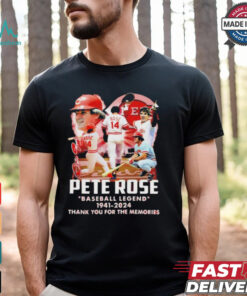 Official Pete Rose Reds Baseball Legend 1941 2024 Thank You For The Memories T Shirt