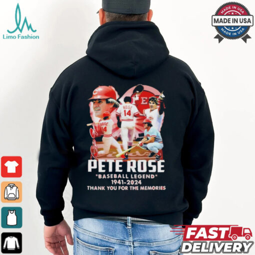 Official Pete Rose Reds Baseball Legend 1941 2024 Thank You For The Memories T Shirt