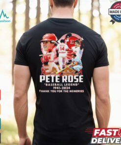 Official Pete Rose Reds Baseball Legend 1941 2024 Thank You For The Memories T Shirt