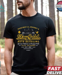 Official Ponyboy and Johnny Stay Gold Auto Detailing T shirt