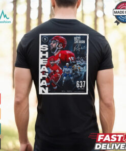 Official Poster Riley Sheahan Red Wings NHL 2024 637 Regular Season Games Signature t shirt