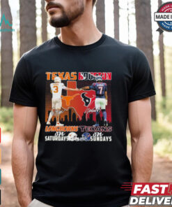 Official Quinn Ewers Texas Longhorns On Saturdays X CJ Stroud Houston Texans On Sundays Shirt