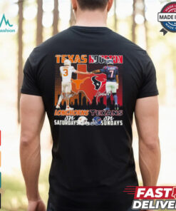 Official Quinn Ewers Texas Longhorns On Saturdays X CJ Stroud Houston Texans On Sundays Shirt