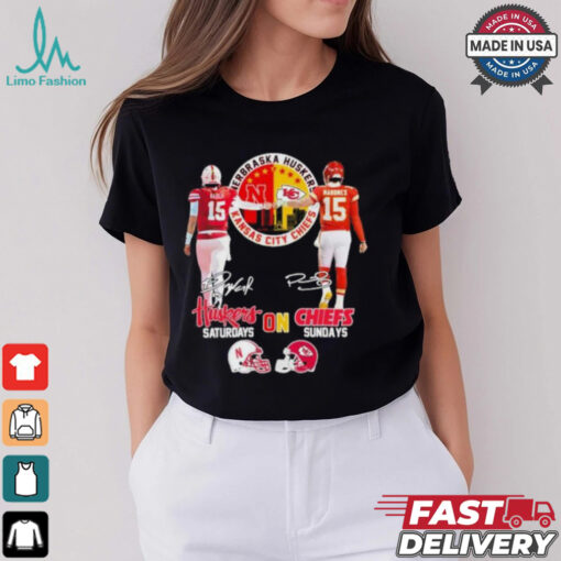 Official Raiola Mahomes Kc Chiefs X Nebraska Huskers On Saturdays On Sundays Shirt