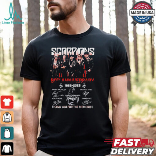 Official Scorpions Coming 60th Anniversary 1965 2025 Thank You For The Memories T Shirt